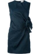 Lanvin Side Bow Dress, Women's, Size: 40, Blue, Linen/flax/polyester/spandex/elastane