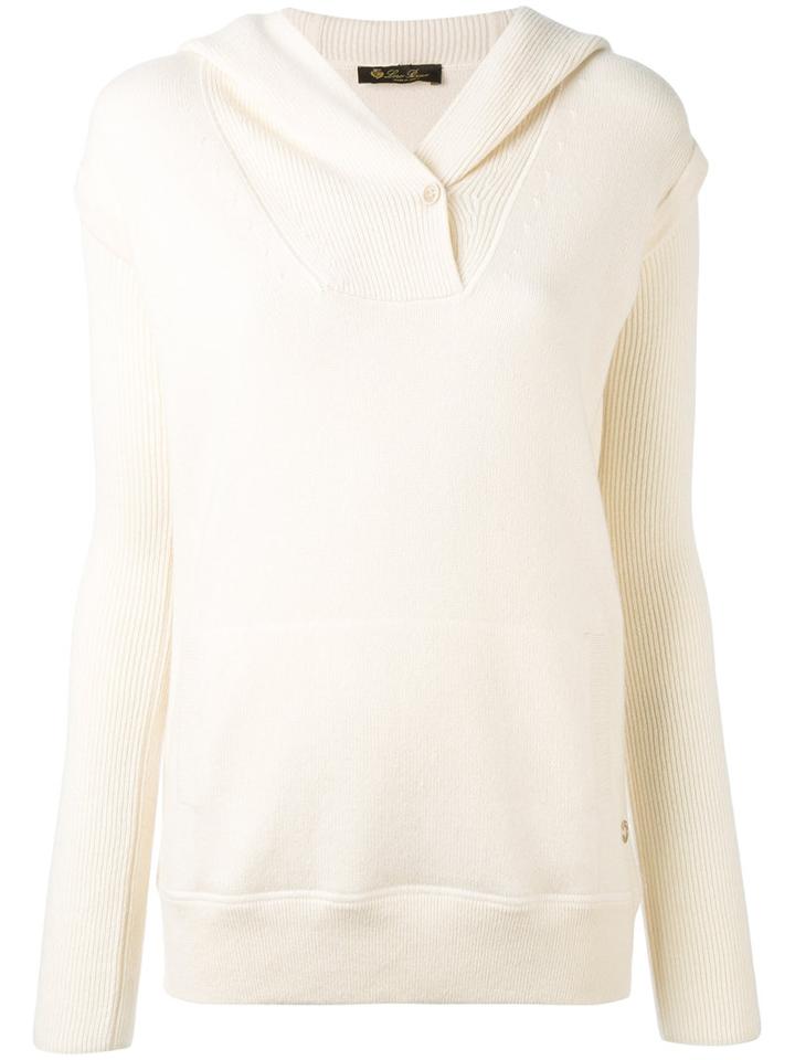 Loro Piana - Kangaroo Pocket Hooded Jumper - Women - Cashmere - 40, Nude/neutrals, Cashmere