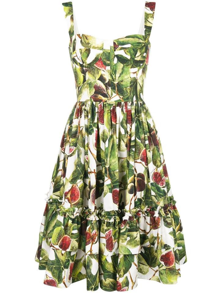 Dolce & Gabbana Printed Poplin Dress - Green