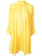 Junya Watanabe Comme Des Garçons Ruched Sleeve Shirt Dress, Women's, Size: M, Yellow/orange, Cotton