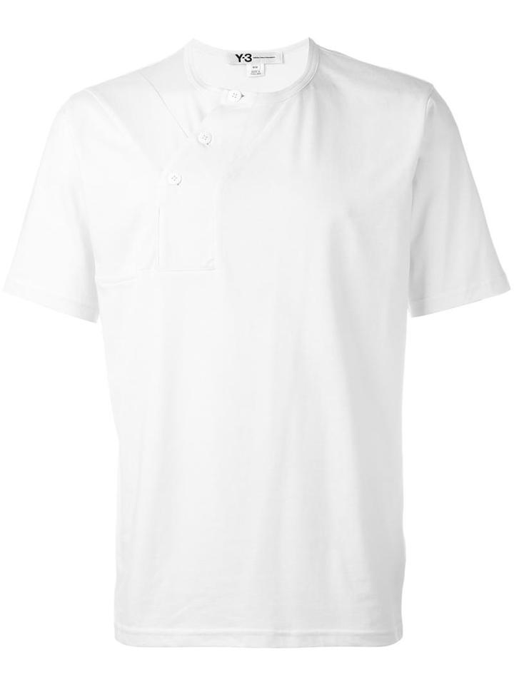 Y-3 Y Button T-shirt, Men's, Size: Xl, White, Cotton