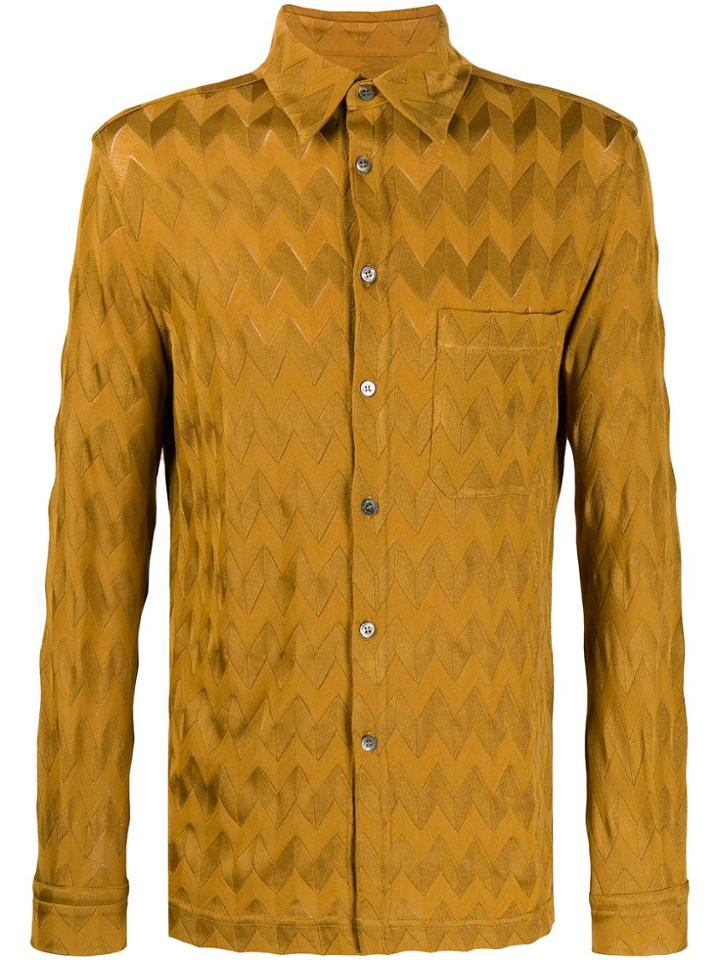 Missoni Wave-pattern Regular-fit Shirt - Brown