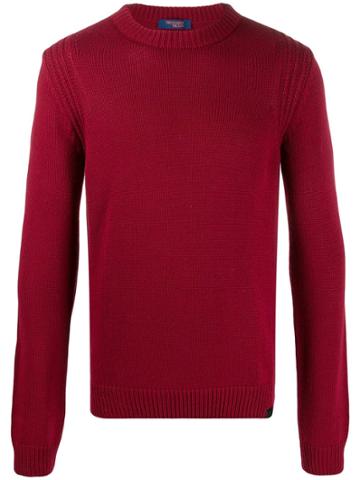 Trussardi Jeans Crew Neck Relaxed-fit Jumper - Red