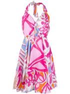 Emilio Pucci Geometric Print Halterneck Dress - Pink