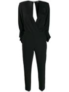 Elisabetta Franchi Plunge Neck Jumpsuit - Black