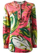 Emilio Pucci Vintage Abstract Floral Top - Pink & Purple