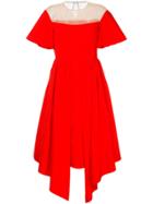 Delpozo Mesh-panelled Dress - Red