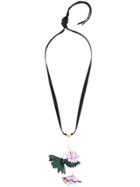 Marni Floral Pendant Necklace - Black