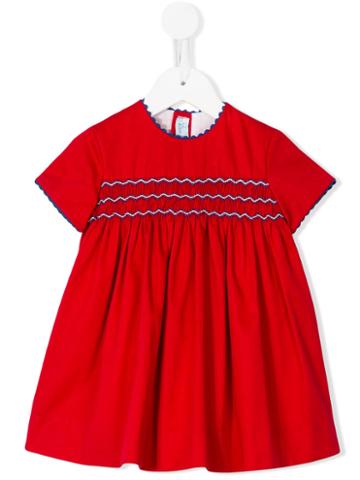Amaia - Gathered Flared Dress - Kids - Cotton - 24 Mth, Red