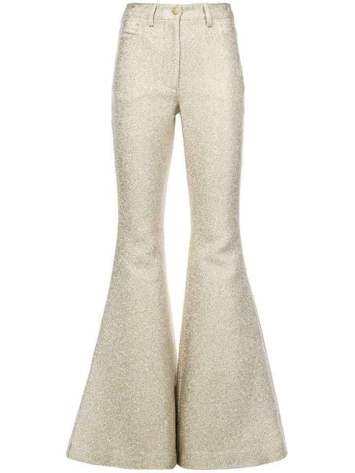 Rosie Assoulin Exaggerated Flare Trousers - Yellow & Orange