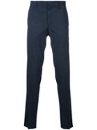 Factotum Dots Print Pants, Men's, Size: 48, Blue, Wool/polyester
