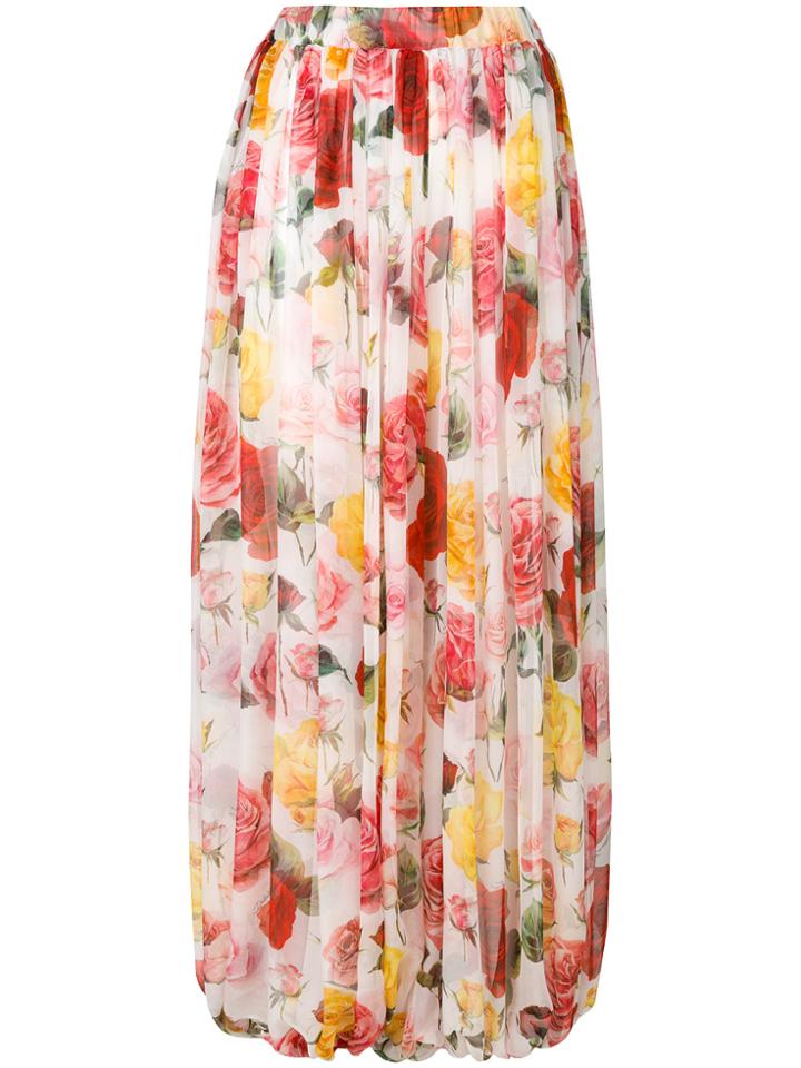 Dolce & Gabbana Rose Print Palazzo Pants - Multicolour