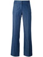 Dondup Mid-rise Flared Jeans, Women's, Size: 46, Blue, Cotton/linen/flax