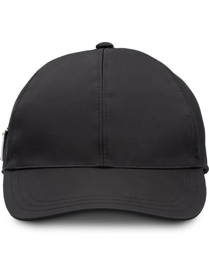 Prada Triangle Logo Baseball Cap - Black
