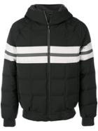 Z Zegna Striped Puffer Jacket - Black