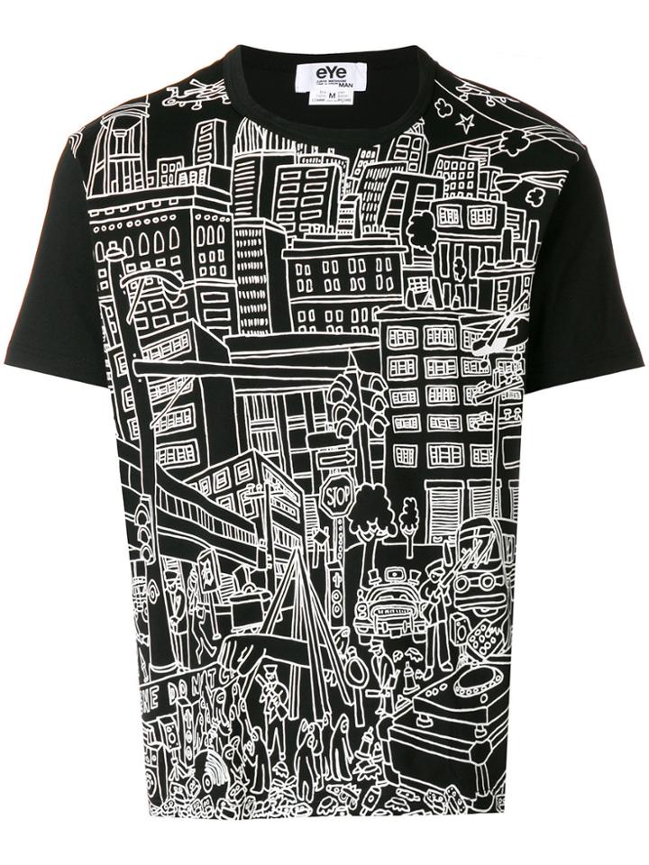 Junya Watanabe Man City Print T-shirt - Black