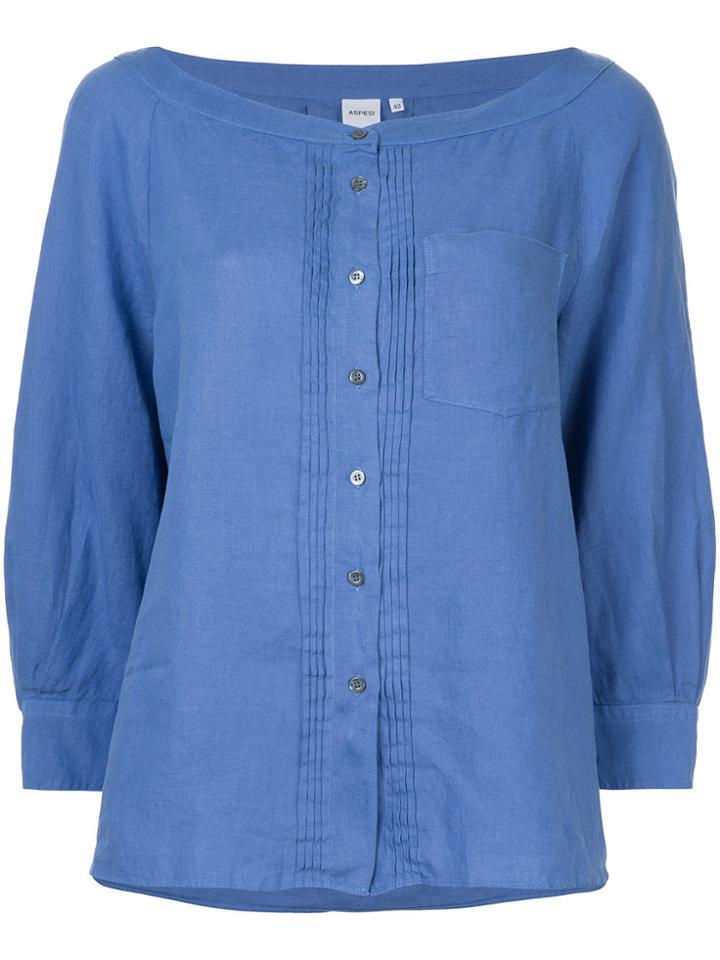 Aspesi Fitted Button-down Cardigan - Blue