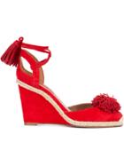 Aquazzura Lace-up Wedged Pumps - Red