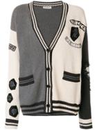 Saint Laurent Collegiate V-neck Cardigan - Grey