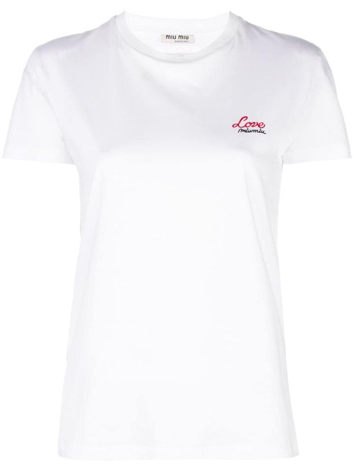 Miu Miu Back Detail T-shirt - White