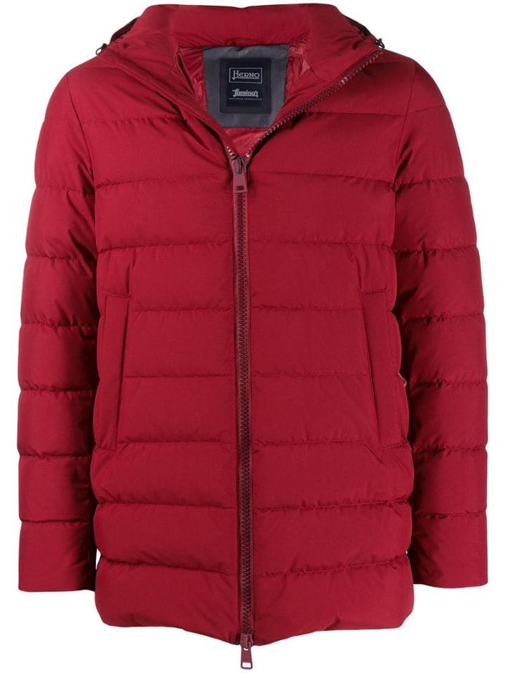 Herno Hooded Padded Jacket - Red