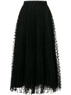 Burberry Tulle Midi Skirt - Black