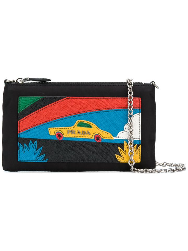 Prada Car Patch Clutch - Black