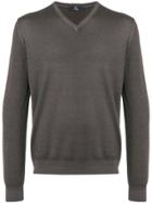 Fay V-neck Knitted Jumper - Brown