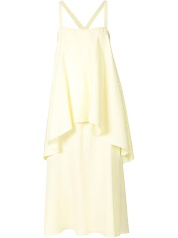 Ko Studio Layered Midi Dress, Women's, Size: Xs, Yellow/orange, Silk/viscose
