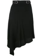 Carven - Asymmetric Hem Skirt - Women - Silk/polyester/acetate - 36, Black, Silk/polyester/acetate