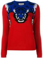 Gucci Tiger Knit Jumper - Red