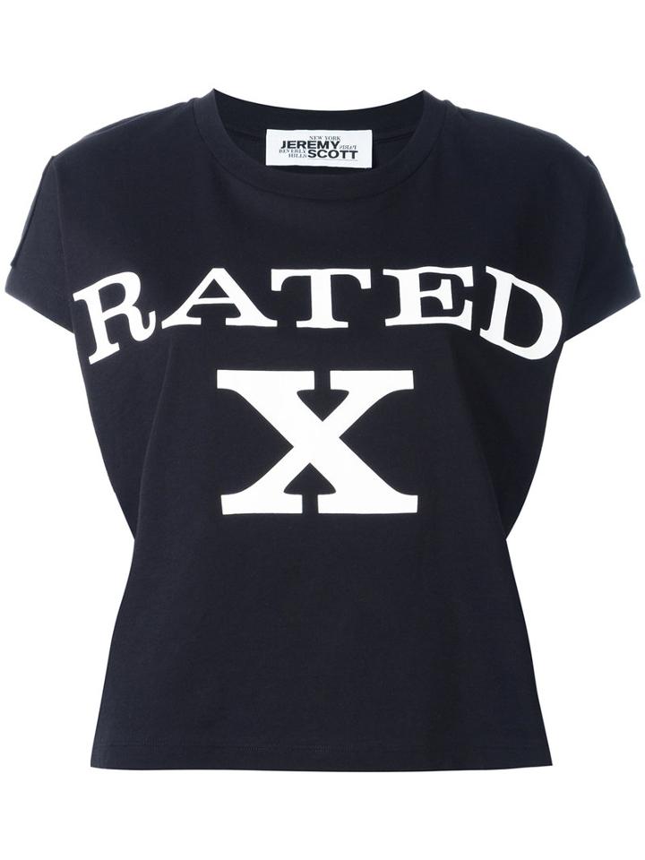 Jeremy Scott 'rated X' Print T-shirt, Women's, Size: Medium, Black, Cotton