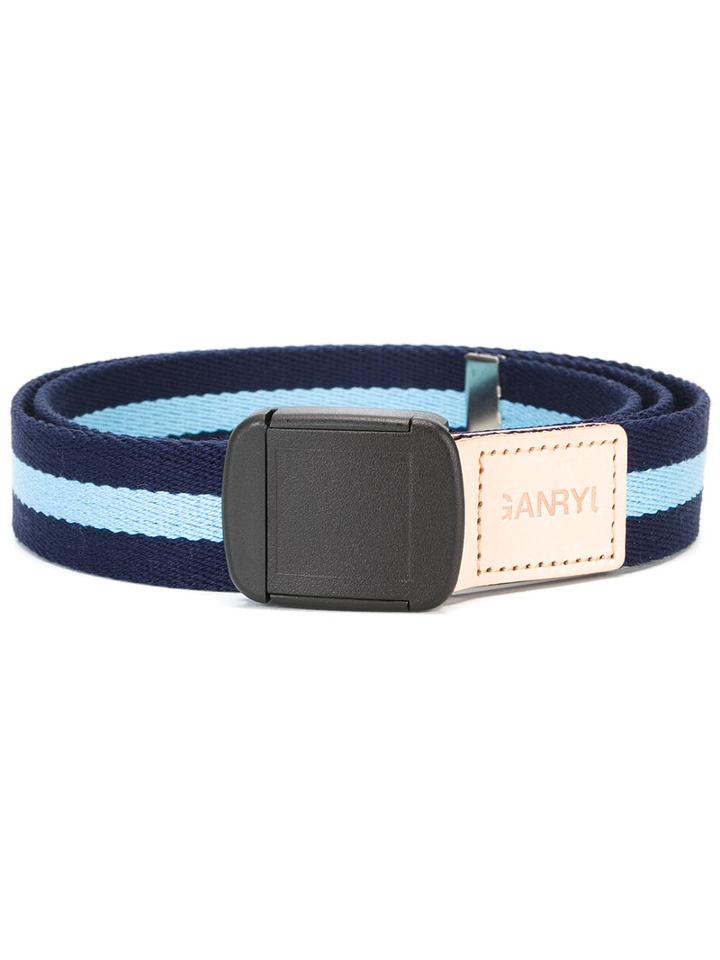 Ganryu Comme Des Garcons Striped Belt, Men's, Blue, Acrylic/nylon/polypropylene