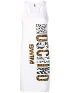 Moschino Logo Patch Fitted Dress - White
