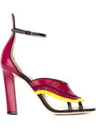 Paula Cademartori Fringed High-heel Sandals - Pink & Purple