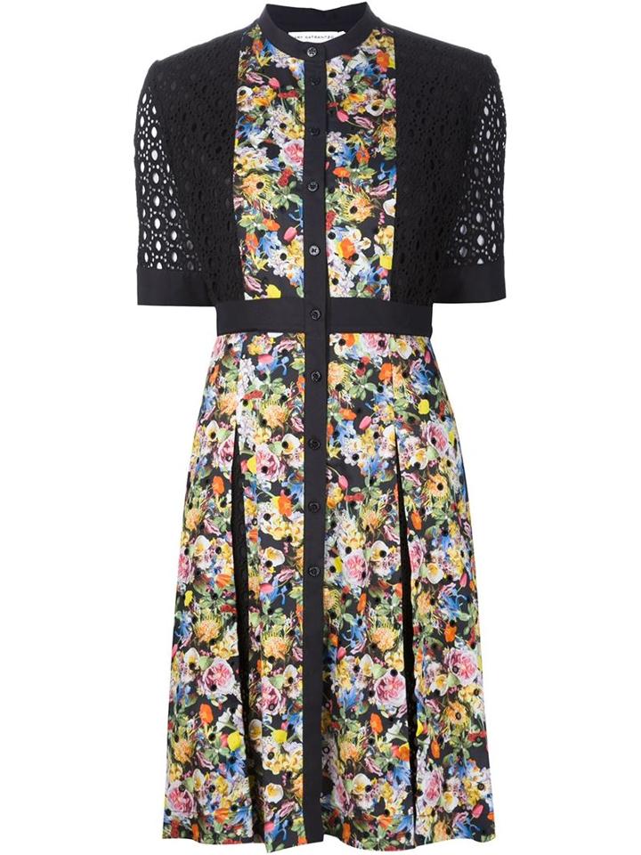 Mary Katrantzou 'caule' Broderie Anglaise Dress, Women's, Size: 16, Black, Cotton