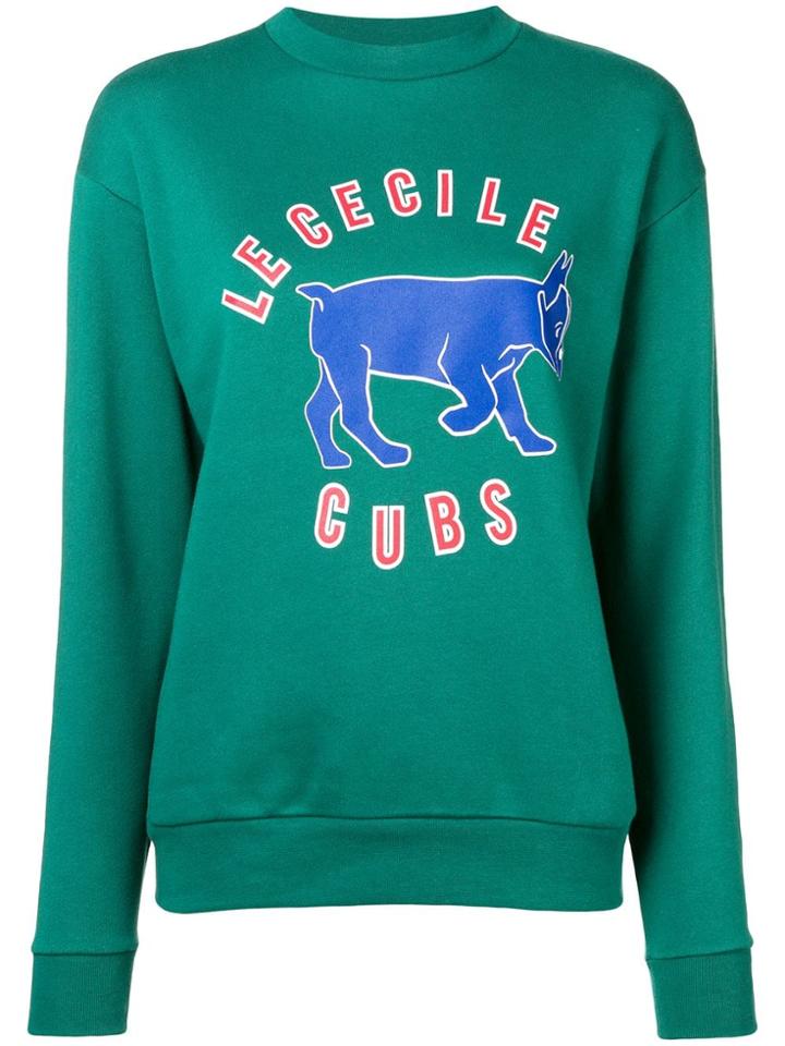 Être Cécile Dog Printed Sweatshirt - Green
