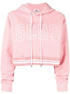 Gcds Cropped Logo Hoodie - Pink