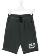 Diesel Kids Teen Logo Print Jersey Shorts - Grey