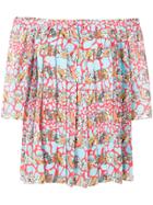 Ultràchic Printed Off-the-shoulder Top - Blue