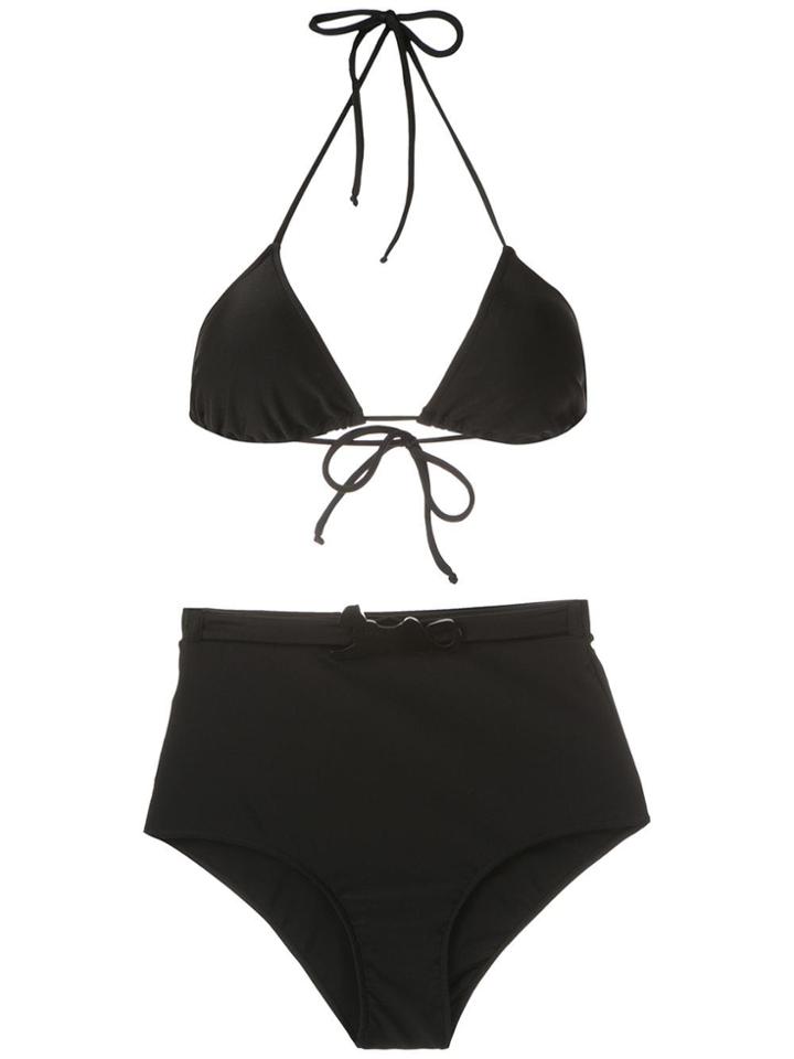 Adriana Degreas Belted Hot Pants Bikini Set - Black