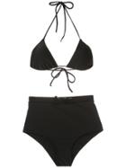 Adriana Degreas Belted Hot Pants Bikini Set - Black