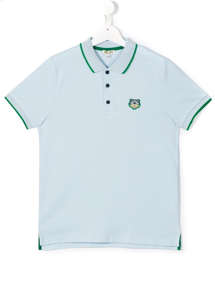 Kenzo Kids Tiger Patch Polo Shirt, Boy's, Size: 14 Yrs, Blue