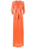 Tufi Duek Long V-neck Dress - Orange