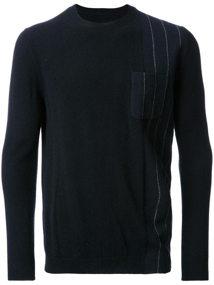 Uma Wang Pinstriped Detail Jumper, Men's, Size: Small, Black, Alpaca