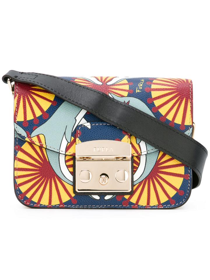 Furla - Dolphin Print Cross Body Bag - Women - Calf Leather - One Size, Women's, Blue, Calf Leather