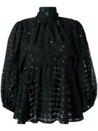 Rochas Broderie Anglaise Blouse - Black