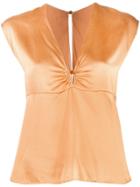 Forte Forte Draped V-neck Tank Top - Orange