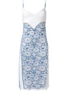 Paco Rabanne Lace Panel Slip Dress - Blue