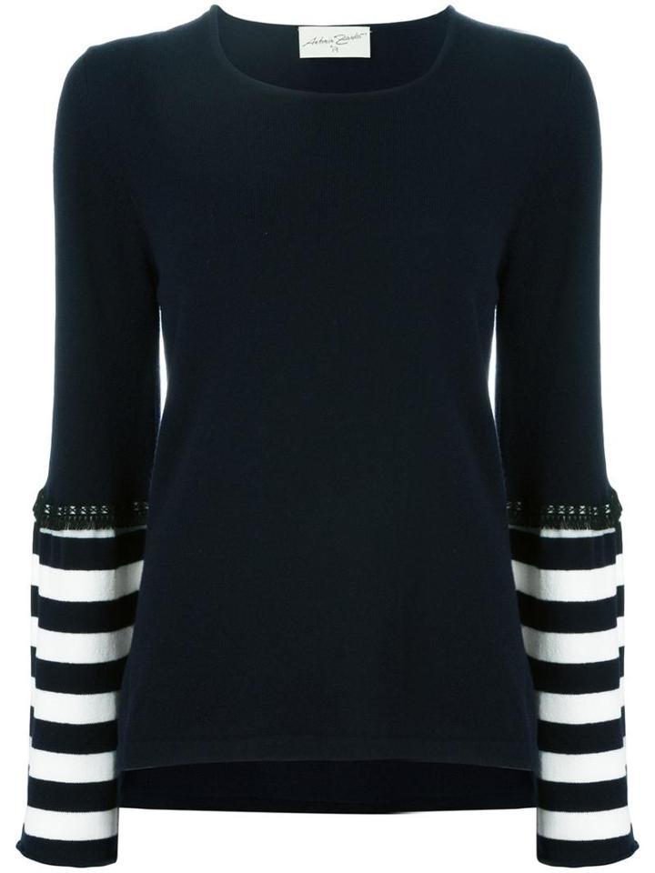 Antonia Zander Striped Detail Jumper, Women's, Size: Medium, Black, Cashmere